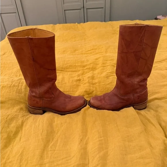 Brown Leather Frye Boots campus - Picture 3 of 5